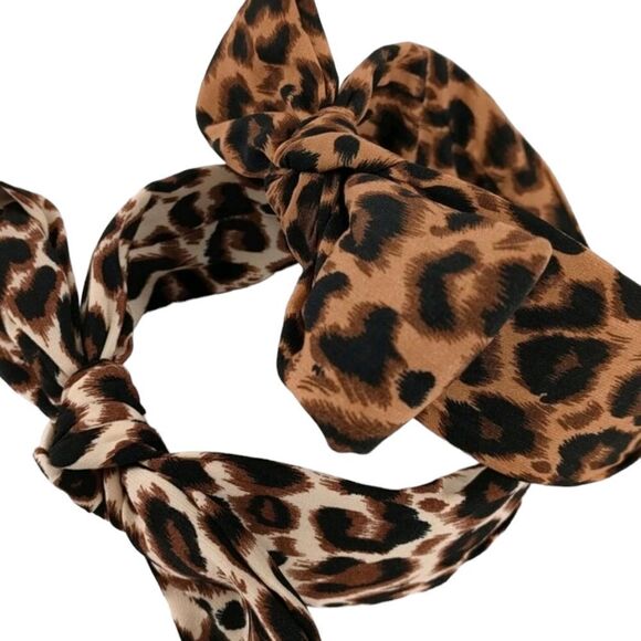 Leopard Print Bow Headbands - Picture 3 of 3